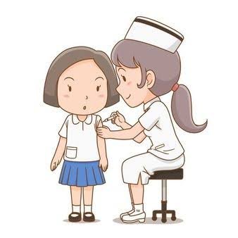 Profesional de la salud aplicando una vacuna a un niño.